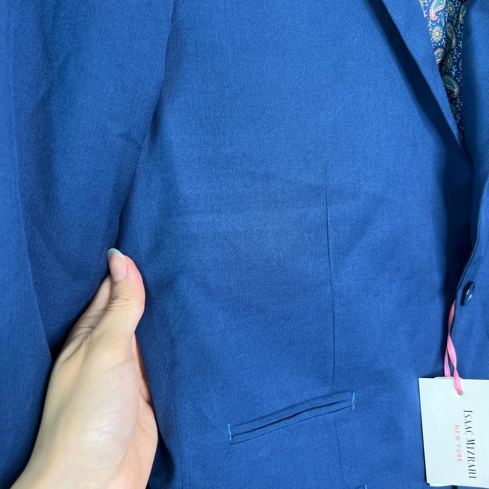 Isaac Mizrahi Blazer Boys Size 18H BlueTwo Button Suit Jacket Husky